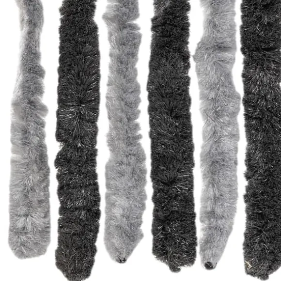 Flueforhæng 100x220 cm - Insektgardin i chenille | Farve: Grå/Svarte