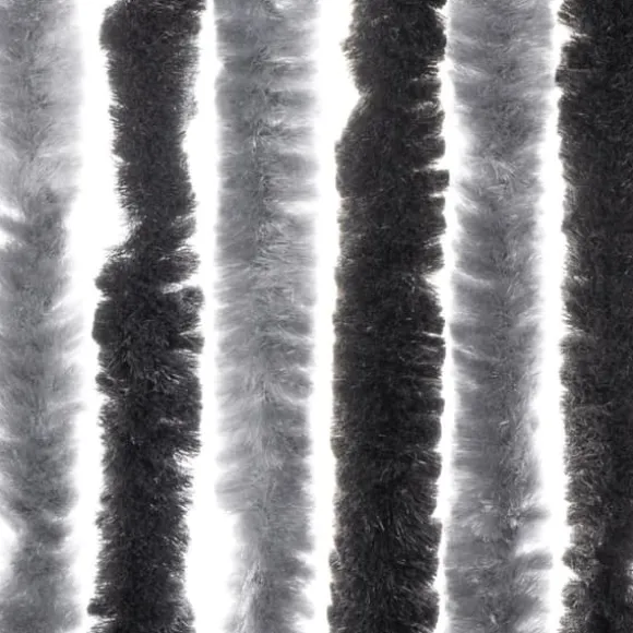 Flueforhæng 100x220 cm - Insektgardin i chenille | Farve: Grå/Svarte