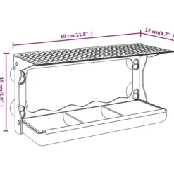 Foderautomater til vindue 2 stk. 30x12x15 cm akryl - Fuglehus - Fuglehuse - Home & Living