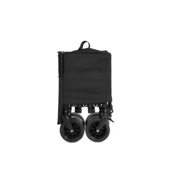 Foldbar ekstra rummelig trolley med terrængående hjul, 300L kapacitet og drikkeholder – kapacitet til 100 kg – sort