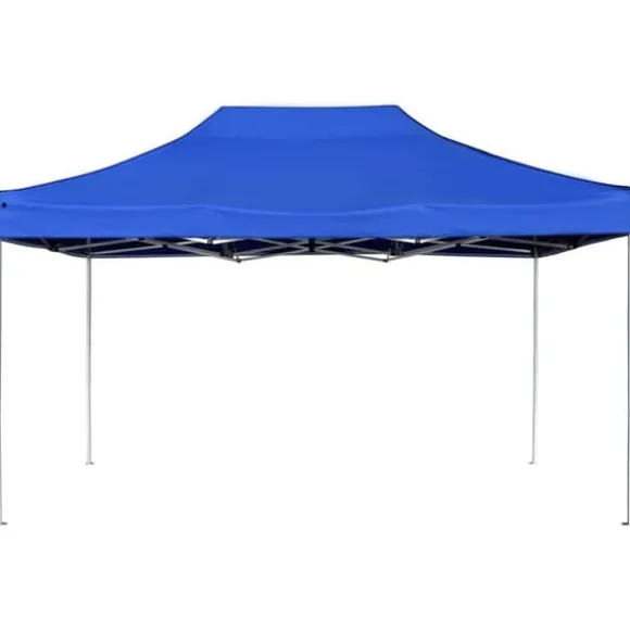 Foldbart festtelt aluminium - Professionelt partytelt | Størrelse: 4,5x3 m | Farve: Blå