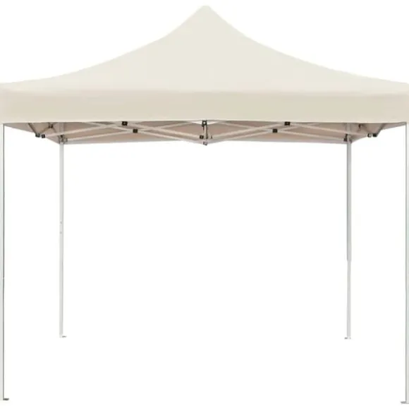 Foldbart festtelt i aluminium - Elegant cremefarvet design | Størrelse: 2x2 m