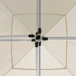 Foldbart festtelt i aluminium - Elegant cremefarvet design | Størrelse: 2x2 m