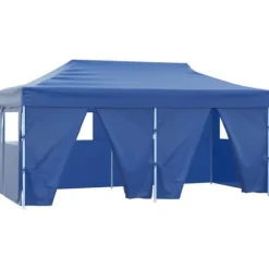 Foldbart festtelt med 4 sidevægge 3 x 6 m stål blå - Festtelt - Festtelte - Home & Living