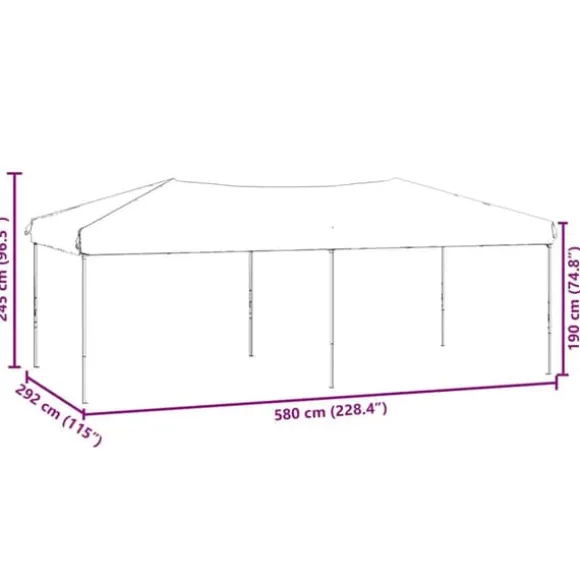 Foldbart festtelt med sidevægge 3x6 m | Farve: Hvid | UV-resistent og vandafvisende