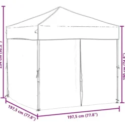 Foldbart festtelt med sidevægge - 2x2 m | Farve: Antracitgrå