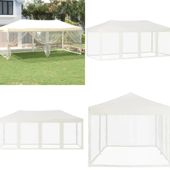 Foldbart festtelt med sidevægge 3x6 m cremefarvet - Festtelt - Festtelte - Home & Living