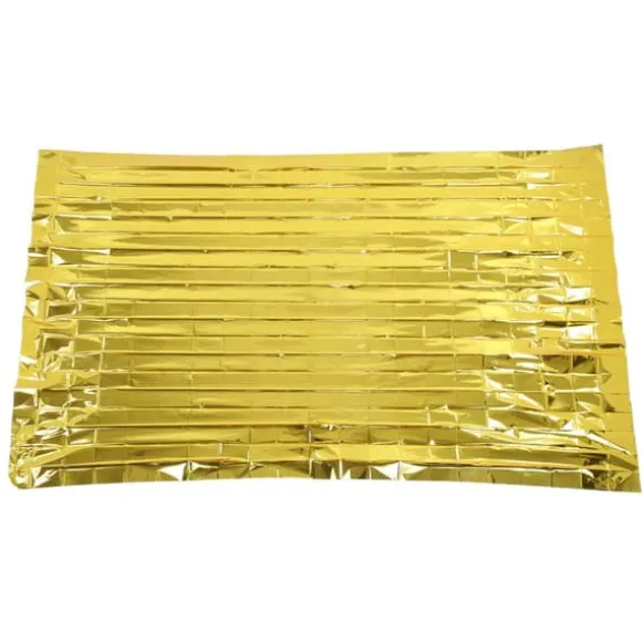 Foldbart PET-aluminiseret film termisk nødtæppe - Bærbart overlevelsesudstyr til camping og udendørsaktiviteter - Guld, 210 cm x 160 cm