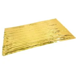 Foldbart PET-aluminiseret film termisk nødtæppe - Bærbart overlevelsesudstyr til camping og udendørsaktiviteter - Guld, 210 cm x 160 cm