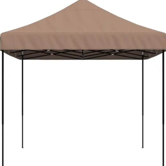 Foldbart pop op-festtelt - Ideelt til udendørs begivenheder | Farve: Brun | Størrelse: 410x279x315 cm