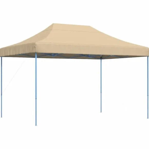 Foldbart pop up-festtelt - Ideelt til udendørs begivenheder | Farve: Beige | Størrelse: 410x279x315 cm