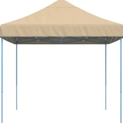 Foldbart pop up-festtelt - Ideelt til udendørs begivenheder | Farve: Beige | Størrelse: 410x279x315 cm