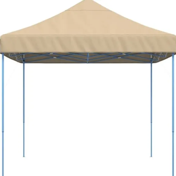 Foldbart pop up-festtelt - Ideelt til udendørs begivenheder | Farve: Beige | Størrelse: 410x279x315 cm