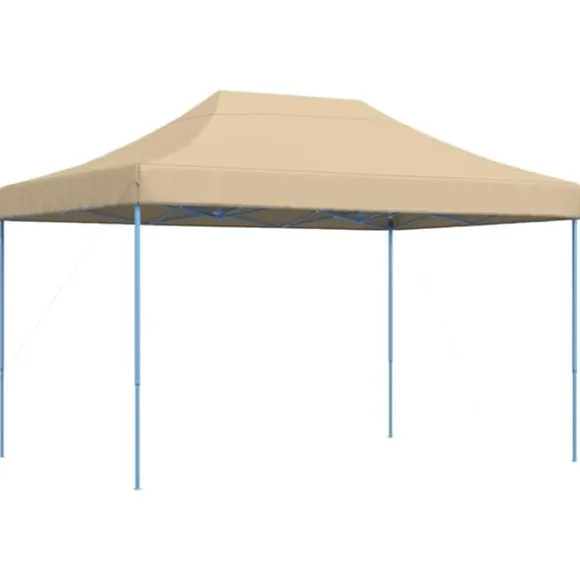 Foldbart pop up-festtelt - Ideelt til udendørs begivenheder | Farve: Beige | Størrelse: 410x279x315 cm