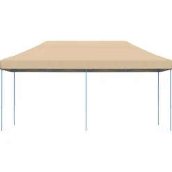 Foldbart pop up-festtelt - Ideelt til udendørs begivenheder | Farve: Beige | Størrelse: 580x292x315 cm