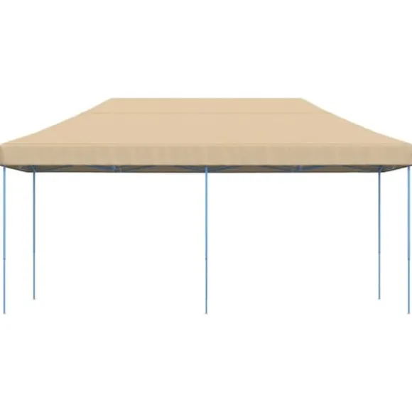 Foldbart pop up-festtelt - Ideelt til udendørs begivenheder | Farve: Beige | Størrelse: 580x292x315 cm