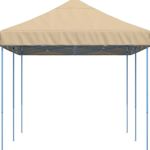 Foldbart pop up-festtelt - Ideelt til udendørs begivenheder | Farve: Beige | Størrelse: 580x292x315 cm