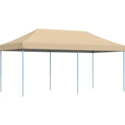 Foldbart pop up-festtelt - Ideelt til udendørs begivenheder | Farve: Beige | Størrelse: 580x292x315 cm