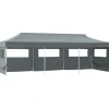 Foldbart pop up-festtelt med 5 sidevægge - UV-bestandigt og vandafvisende | Farve: Antracitgrå | Størrelse: 870x291x315 cm