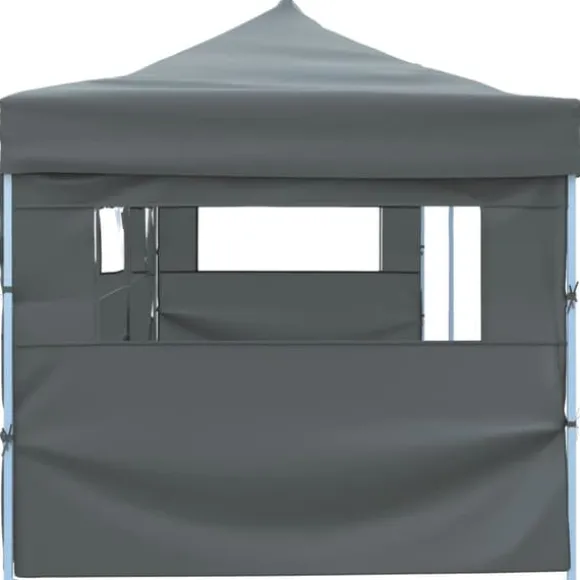Foldbart pop up-festtelt med 5 sidevægge - UV-bestandigt og vandafvisende | Farve: Antracitgrå | Størrelse: 870x291x315 cm