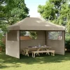 Foldbart pop up-festtelt med 3 sidevægge | Farve: Gråbrun
