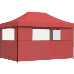 Foldbart pop up-festtelt med 3 sidevægge | Farve: Bordeaux