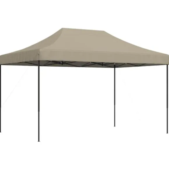 Foldbart pop up-festtelt 440x292x315 cm - Ideelt til udendørs begivenheder | Farve: Gråbrun