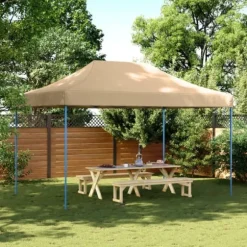 Foldbart pop up-festtelt 440x292x315 cm | Farve: Beige