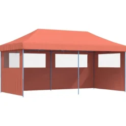Foldbart pop-up festtelt med 3 sidevægge | Farve: Terracotta