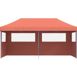 Foldbart pop-up festtelt med 3 sidevægge | Farve: Terracotta