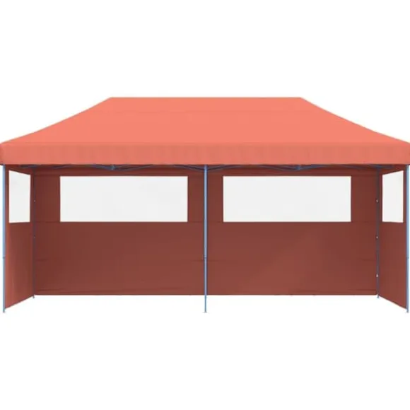 Foldbart pop-up festtelt med 3 sidevægge | Farve: Terracotta