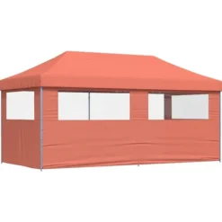 Foldbart pop-up festtelt med 3 sidevægge | Farve: Terracotta