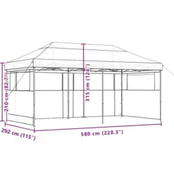 Foldbart pop-up festtelt med 3 sidevægge | Farve: Terracotta