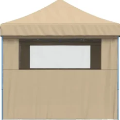 Foldbart pop-up festtelt med 4 sidevægge | Farve: Beige