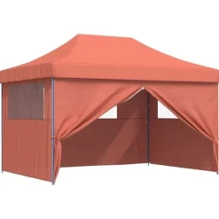 Foldbart pop-up festtelt med 4 sidevægge | Farve: Terracotta