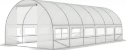 Folie tunnel drivhus med vinduer 600 x 300 x 200 cm Hvid