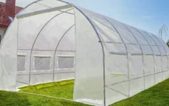 Folie tunnel drivhus med vinduer 600 x 300 x 200 cm Hvid