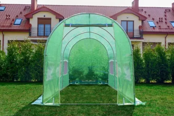 Foliedrivhus med vinduer 450x200x200 cm – Grønt – Havedrivhus