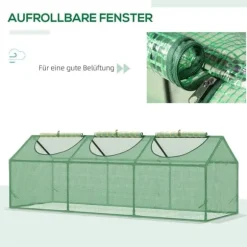 Foliedrivhus 180x60x60 cm med vindue, PE, grøn – tomathus & drivbænk