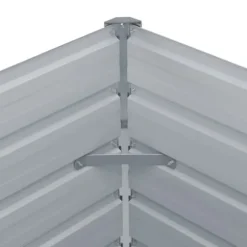 Forhøjet blomsterbed i galvaniseret stål - Holdbar plantekasse | Størrelse: 100x100x45 cm | Farve: Grå