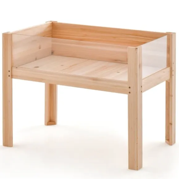 Forhøjet højbed, 76×46×61 cm, Naturlig