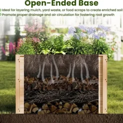 Forhøjet højbed, 102×64×66 cm, Naturlig