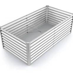 Forhøjet højbed, 180x95x60 cm, Sølv