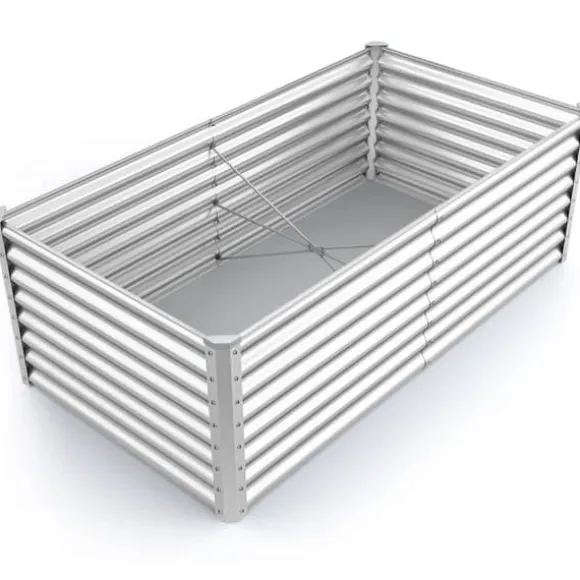 Forhøjet højbed, 180x95x60 cm, Sølv