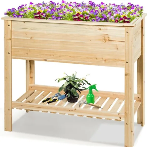 Forhøjet køkkenhavebed, 91×41×81 cm, Naturlig
