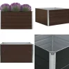 Forhøjet plantekasse 100 x 100 x 45 cm galvaniseret stål brun - Hævet Havekasse - Hævet Havekasser - Home & Living