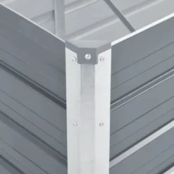 Forhøjet plantekasse i galvaniseret stål - Dybde: 129 cm | Farve: Grå | Størrelse: 129x129x77 cm