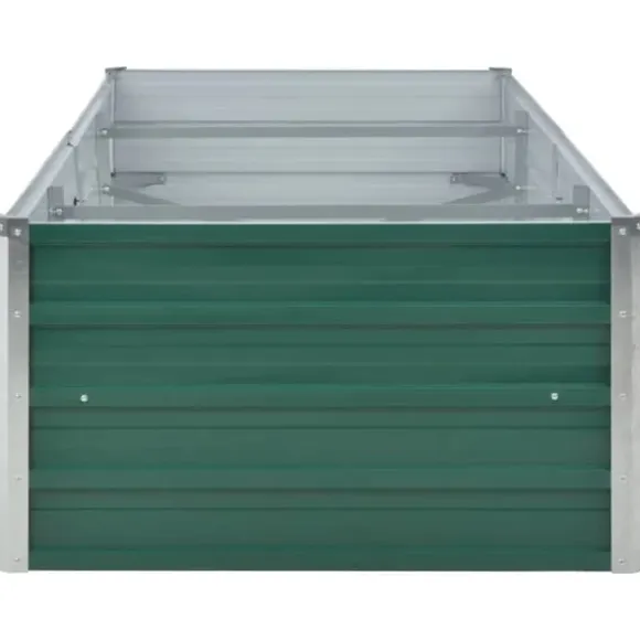 Forhøjet plantekasse i galvaniseret stål - Størrelse: 240x80x45 cm | Farve: Grøn
