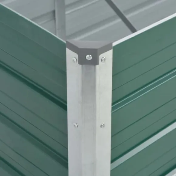 Forhøjet plantekasse i galvaniseret stål - Størrelse: 240x80x45 cm | Farve: Grøn