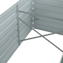 Forhøjet plantekasse i galvaniseret stål - Perfekt til haven | Størrelse: 240x80x77 cm | Farve: Grøn